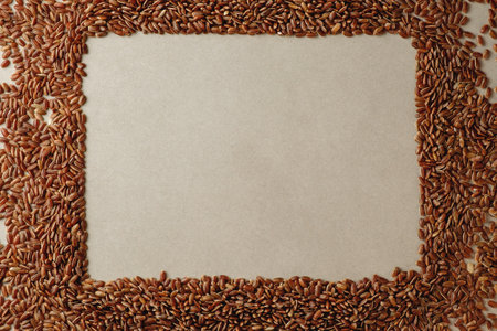 Nourishing brown rice frames a blank canvas for culinary creativityの写真素材