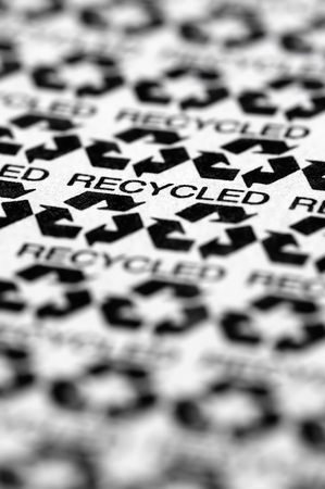 Picture of recycled / recycling paper symbolsの写真素材