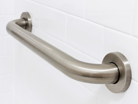 Picture of grab bar handrail in a hotel handicapped disabled access bathroomの写真素材