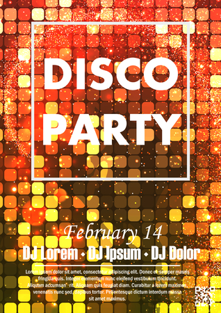 Disco night party vector poster template with shining spotlights backgroundのイラスト素材