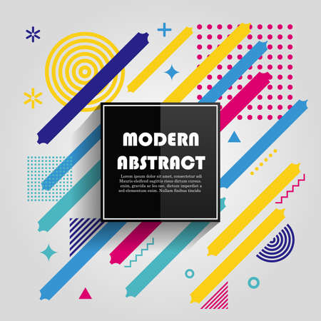 Abstract colorful circle geometric pattern design and background. Use for modern design, cover, poster, template, brochure, decorated.のイラスト素材