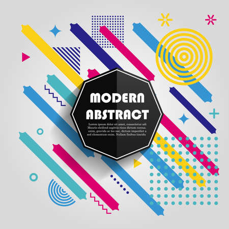 Abstract colorful circle geometric pattern design and background. Use for modern design, cover, poster, template, brochure, decorated, flyer.のイラスト素材