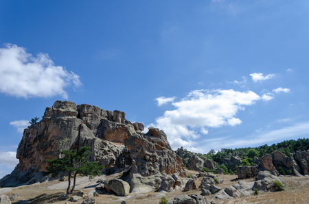 Midas Monument of Ancient Midas City in Yazilikaya, Eskisehir,Turkeyの写真素材