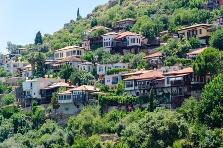 Traditional Ottoman Houses in Alanya/Turkey on summer.の写真素材