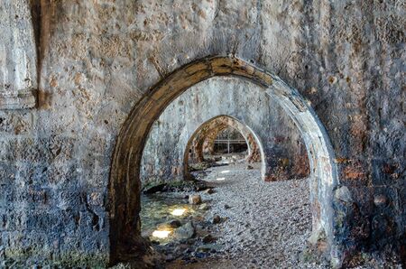 Inside of the old shipyard in Alanya fortress, Antalya, Turkey.