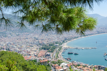 Alanya,Turkey-June 25,2019:View from the Alanya Castle  to the city of Alanya (Turkey)のeditorial素材