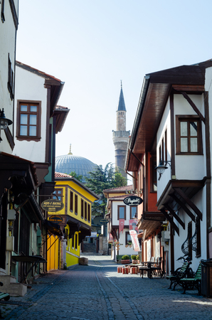 Eskisehir,TURKEY-September  14,2018:Historic Odunpazari district and traditional Turkish housesのeditorial素材