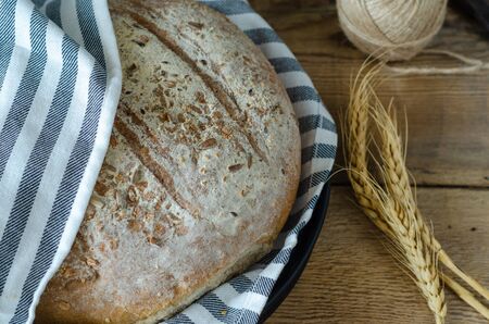 Homemade sourdough bread food photography recipe ideaの写真素材
