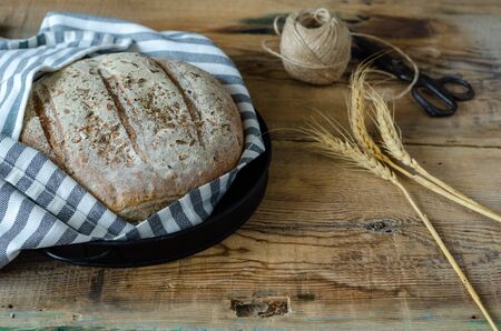 Homemade sourdough bread food photography recipe ideaの写真素材
