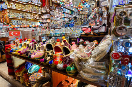 ISTANBUL, TURKEY-January 25, 2020:  Egyptian Bazaar or Spice Bazaar Turkish: MISIR CARSISI in Eminonu, Istanbul, Turkey. One of the oldest covered bazaars in Istanbul.のeditorial素材