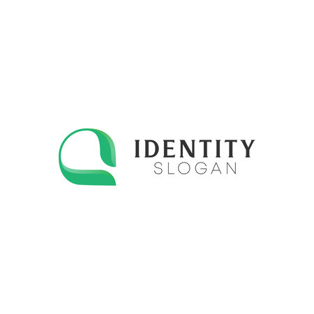 Abstract Initial Letter A or C Logo. Green Linear Leaf Symbol isolated on white Background. Usable for Branding and Nature Logos. Flat Vector Logo Design Template Elementのイラスト素材