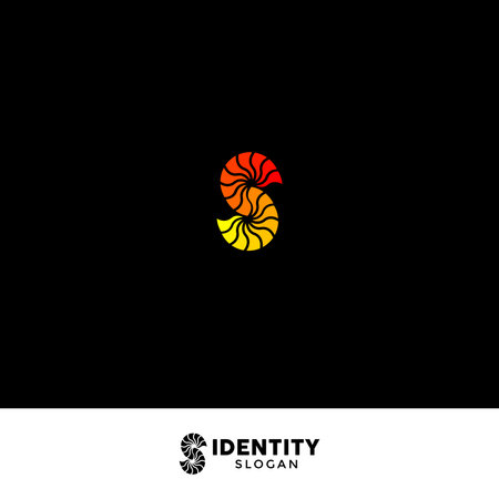Letter D sunrays logo design with beautiful color's palette.のイラスト素材
