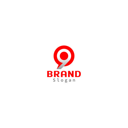 Number 9 target logo template vector with white color, useable for all type of businesses.のイラスト素材