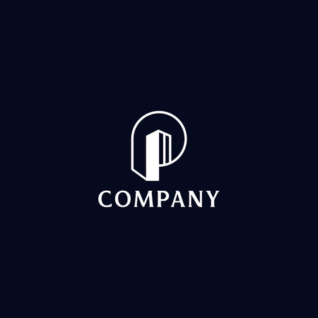 Modern Letter P Building logo design concept for business use.のイラスト素材