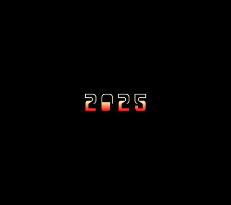 Colorful numbers 2025 logo, social media post for new year or anniversary use.のイラスト素材