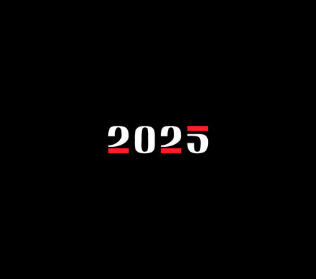Number 2025 logo, social media post for new year or anniversary use.のイラスト素材