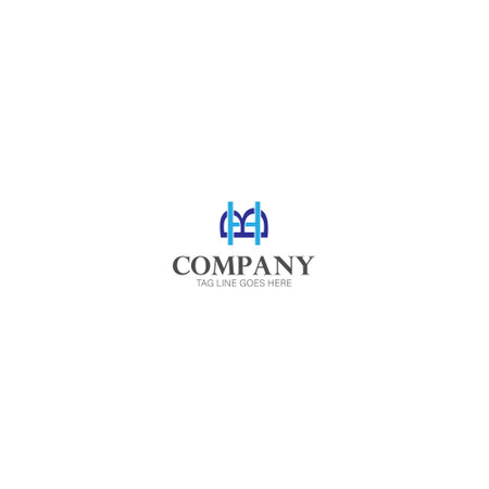 BH Letter Initial Logo Design Template Vector Illustration with white background.のイラスト素材