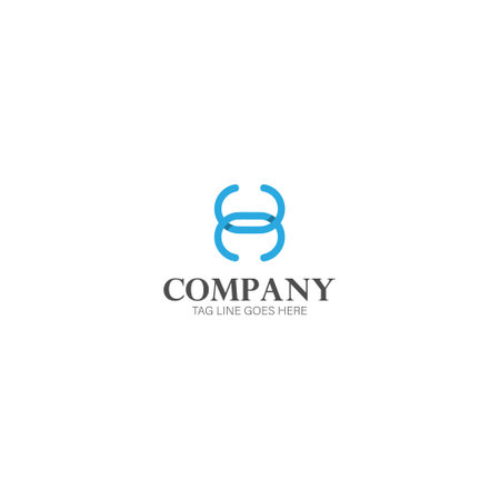 Abstract letter H Knot logo design idea or CC logo design with white background.のイラスト素材