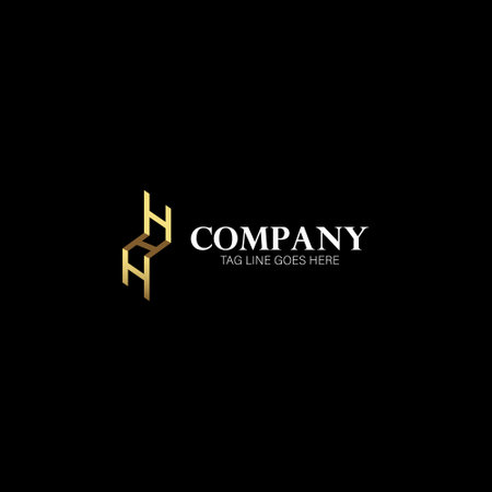 Luxury letters H or Triple H stair logo design, H chair logo design.のイラスト素材