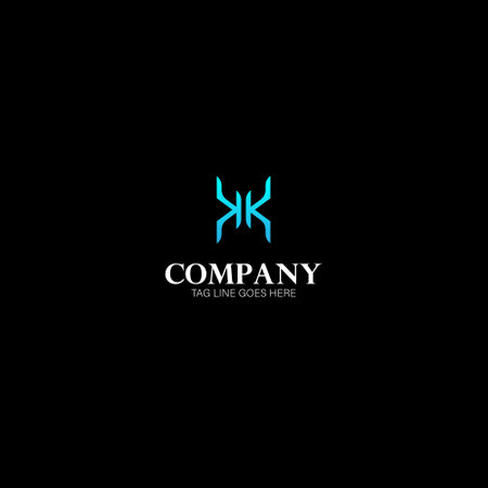 Letter KK Spider Logo Concept Vector Illustration with black background.のイラスト素材