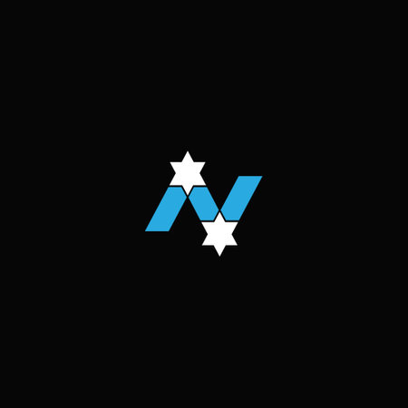 Abstract initial letter N star logo design vector illustration. letter N with star business and finance logos template element designのイラスト素材