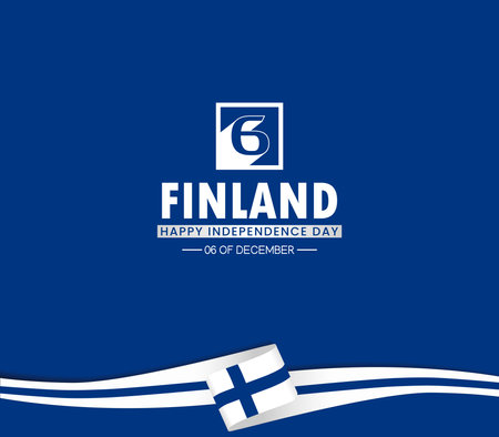 Finland Independence Day Social Media Banner, Editable Vector Design with Flagのイラスト素材