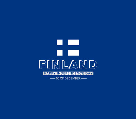 Finland Independence Day Social Media Banner, Editable Vector Design with Flagのイラスト素材