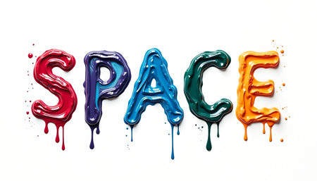 Colorful Dripping Paint Spells SPACEの素材