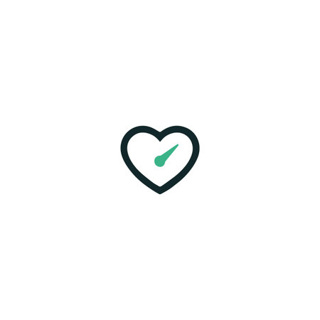 Heart Speed Tick Minimal Icon with white background.のイラスト素材