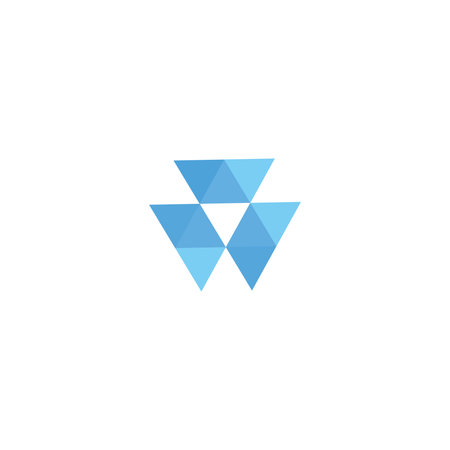 Isometric triangles triple letters A monogram with white background.のイラスト素材