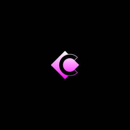 Letter C square monogram with beautiful gradients colors on black background.のイラスト素材