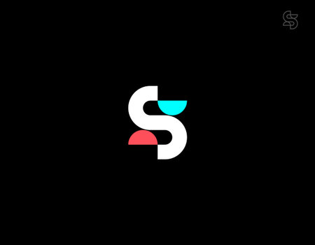 Letter S logotype from geometric shapes. Creative number 5 icon. Universal monogram identity sign.のイラスト素材