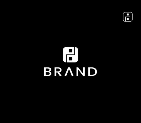 Ying Yang Letters PD square monogram with black background.のイラスト素材