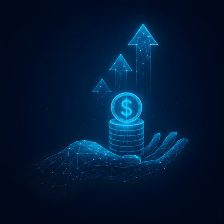 A digital lion head constructed from a blue geometric mesh on a dark background, creating a modern and futuristic visual effect.の素材