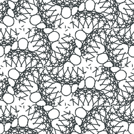 Seamless pattern with black and white stars on white background.の写真素材
