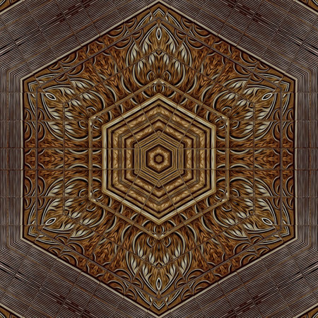 Kaleidoscopic ornamental floral pattern. Computer generated graphics.