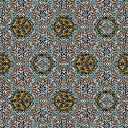 Seamless kaleidoscope pattern with symmetrical elements, beautiful background