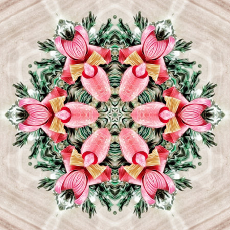 Kaleidoscope of color with beautiful ornamental - Thorough background summary - seamlessの写真素材