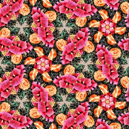Seamless kaleidoscope pattern. symmetrical kaleidoscope texture for background.