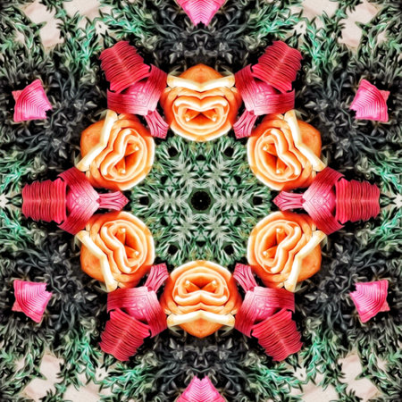 Kaleidoscope of color with beautiful ornamental - Thorough background summary - seamless