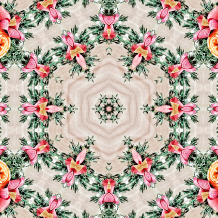 Kaleidoscope of color with beautiful ornamental - Seamless pattern