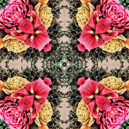 Kaleidoscope of color with beautiful ornamental - Thorough background summary - seamlessの写真素材