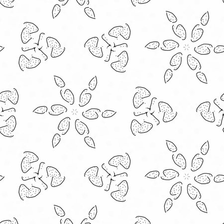 Seamless pattern with hand drawn design on white background. Vector illustration.の写真素材