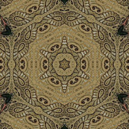 Kaleidoscope of color with beautiful ornamental pattern. Seamless pattern.の写真素材