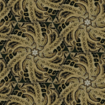 Fabric silk texture with embossed abstract fractal pattern.の写真素材