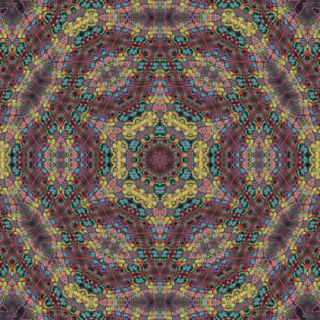 Kaleidoscope of color with beautiful ornamental pattern. Computer generated graphics.