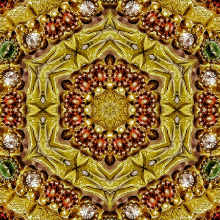 Kaleidoscope of color with beautiful ornamental pattern. Computer generated graphics.