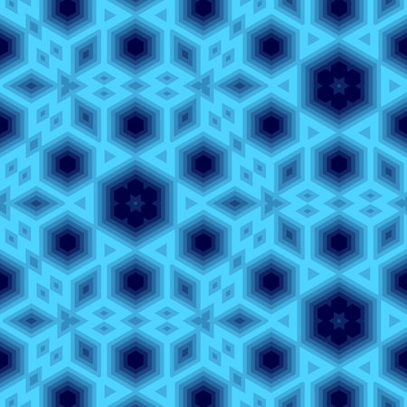 Seamless pattern of hexagons and stars. Vector illustration.の写真素材