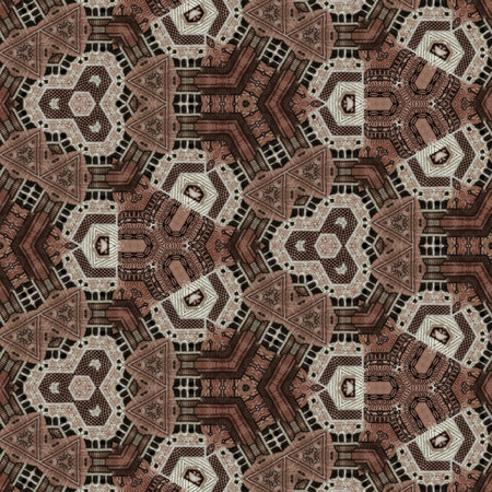 Seamless background pattern. Abstract kaleidoscope fabric design texture