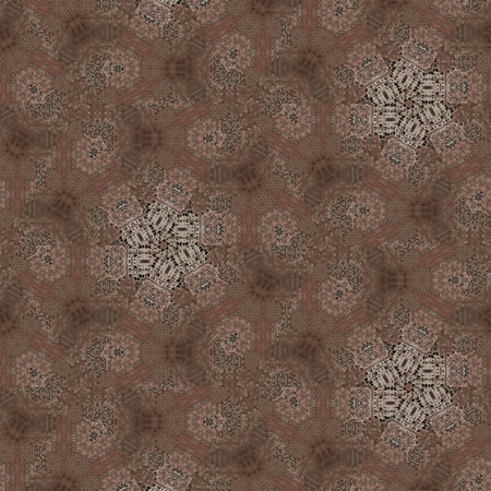 Seamless abstract pattern, symmetrical and intricate in brown tones